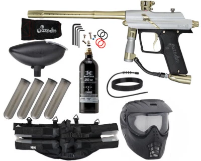 NUEVO Kit Paquete Pistola Paintball Azodin Blitz 4 Epic - Plata Polvo Foto 1 de 4