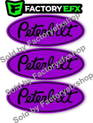 FACTORY EFX 3 Custom Peterbilt Grille Hood Decal Emblem Truck Purple & Black 359 378 379 353