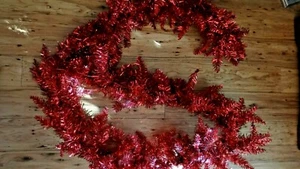 9’ Deluxe Red Tinsel Fir Look Christmas Garland - Picture 1 of 4