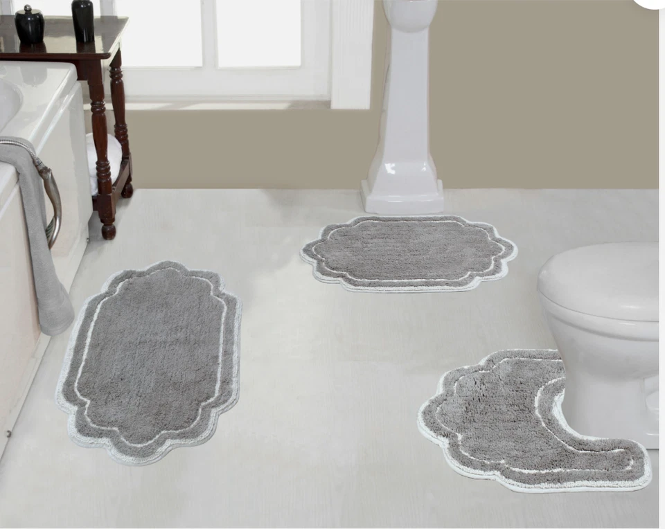 Conjunto de Tapete de Banheiro Allure Collection 100% Algodão Antiderrapante, 3 - Imagem 1 de 1