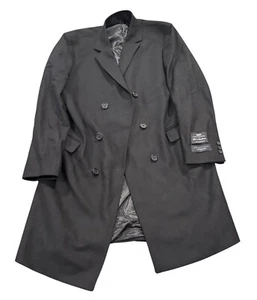 NEW Men's Store Bloomingdale's Wool Cashmere Double Breasted Top Coat Size 46R - Picture 1 of 3