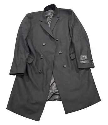 NEW Men's Store Bloomingdale's Wool Cashmere Double Breasted Top Coat Size 42R Foto 1 de 3