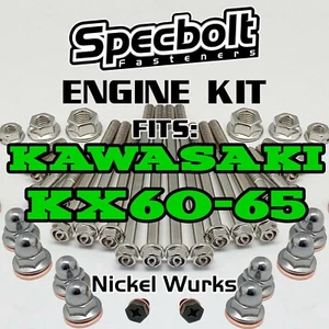 Kit de pernos de reconstrucción de motor KX60 KX65 para Kawasaki KX Specbolt níquel Wurks Ti Look - Imagen 1 de 6