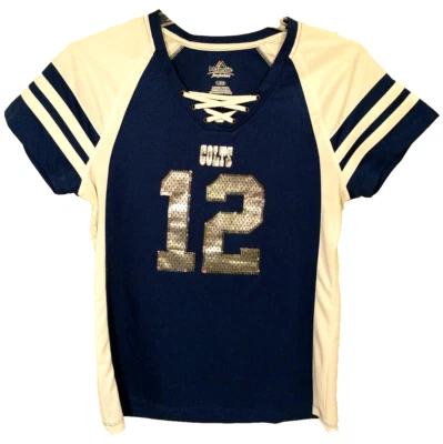 Camiseta para mujer Majestic Fans Fashion Luck #12 Colts manga corta grande Foto 1 de 3