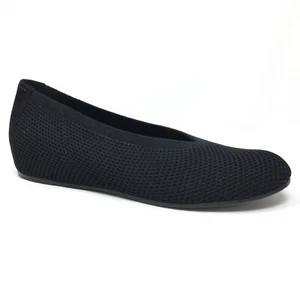 Eileen Fisher Seam Knit Loafers Shoes Womens Size 9 Black Slip On Wedge Comfort - Picture 1 of 9