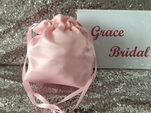 BLASSROSA EINFACHE HERZOGIN SATIN DOLLY TASCHE HOCHZEIT ZOFE. FLOWERGIRL*UK MADE/SELLER* - Bild 1 von 6