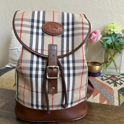 Mochila unisex Burberry Nova vintage de tela/cuero a cuadros Foto 1 de 4