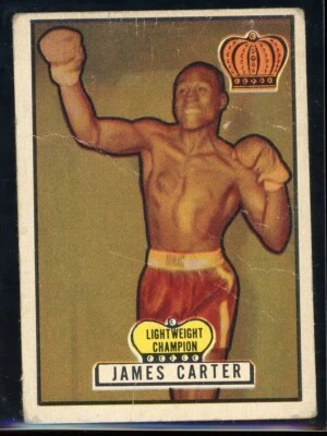 1951 Topps Ringside Boxing Card JAMES CARTER #15 Creases - Image 1 of 2