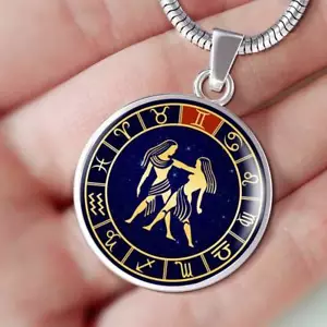 Gemelli Zodiaco Oroscopo Collana di Lusso per Donna, Regalo Compleanno per Moglie Mamma - Foto 1 di 9