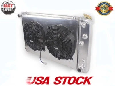 4 ROW For 1975-1987 Buick Century Regal Estate Wagon Skylark Radiator&Shroud&Fan - Image 1 of 4