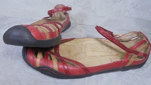 J-41 Adventure On Sandals Womens 41 US 9M Mary Jane Fisherman Sandals Red Shoes - Picture 1 of 14