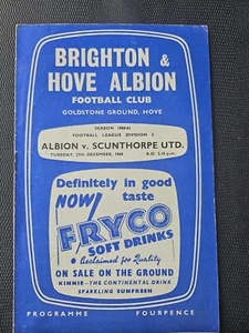 1960-1961 Brighton & Hove Albion v Scunthorpe Division 2 Programme - Picture 1 of 2
