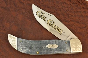 RARE 1/250 CASE CLASSIC XX USA 2012 GRAY JIGGED BONE BULLDOG CLASP KNIFE (21152) - Picture 1 of 9