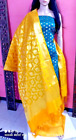 Indian Pakistani Salwar Kameez Banarasi Katan Silk Classy Dress Material Suit