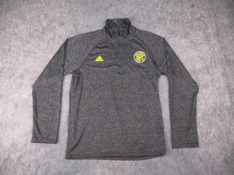Columbus Crew Shirt Mens Medium Gray Adidas Climalite Long Sleeve MLS Soccer Cover