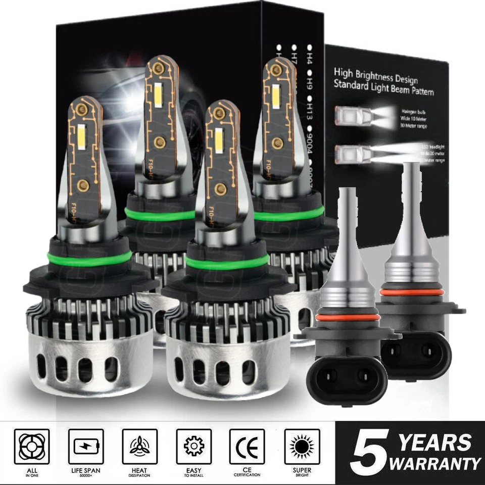 Kit de 6 faros antiniebla LED de haz alto bajo para Mercury Cougar 2001 2002 Foto 1 de 4