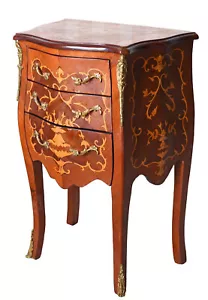 Baroque Chest Antique Nightstand Night Cabinet Inlays Night Table Night Console - Picture 1 of 4