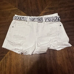 Jean Shorts Women's White Distressed Jeans Denim Shorts Size 26 - Picture 1 of 9