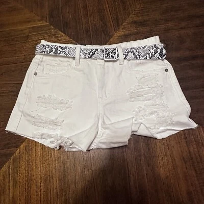 Jean Shorts Women's White Distressed Jeans Denim Shorts Size 26 - Image 1 of 4