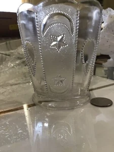 Spooner Vintage Moon and Stars Clear Depression Glass Spooner Vase - Picture 1 of 7