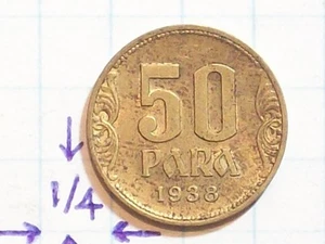 COIN YUGOSLAVIA 1938 ALUMINUM BRONZE 50 PARA - Picture 1 of 6