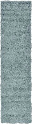 Unique Loom Solid Shag Collection Area Rug (2' 7" x 10' Runner Light Slate Bl... - Image 1 of 4