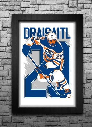 LEON DRAISAITL art print/poster EDMONTON OILERS FREE S&H! JERSEY Cover