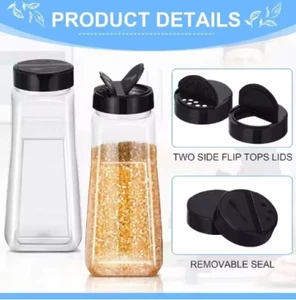 3-Piece 900ml Large Spice Jars Set – With Dual Shaker Lids for Kitchen & BBQ - Picture 1 of 4