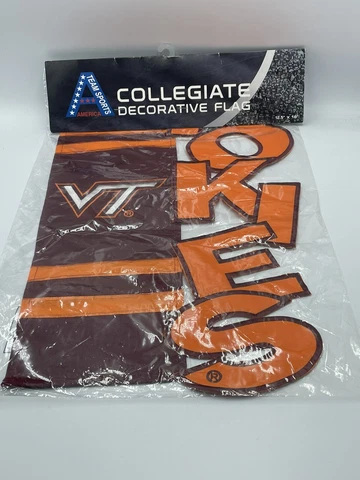 Virginia Tech Hokies NCAA Team Sports APPLIQUE SCULPTED Garden Flag Banner 12x18 Cover