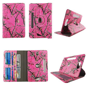  Case For 7 inch Tablet Universal Folio Leather Rotating Cover Card Cash Slots