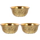 3Pcs Copper Offering Cup Tibetan Buddhist Cup Copper Cup Decoration Craft