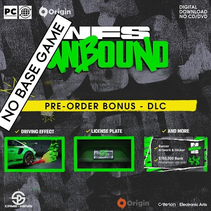 NFS Unbound Pre-Order Bonus (DLC Only) Origin Key PC GLOBAL  (NOT THE FULL GAME) - Image 1 of 1