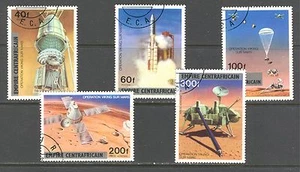 ZENTRALAFRIKA 1977, WELTRAUM, AUFDRUCK EMPIRE CENTRAFRICAIN, 5 Briefmarken, sehr guter Zustand gebraucht - Bild 1 von 1