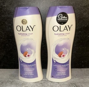 2 Lot Olay hydrating clean almond milk body wash 22oz Esch - Picture 1 of 2