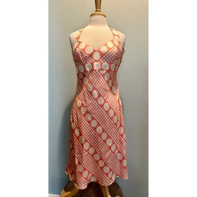 Vestido Haler Laundry By Shellyi Segal 100% Seda Rosa Lunares Talla 8 Foto 1 de 4