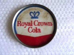 rOYAL CROWN COLA RUND METALLRAND WERBUNG LOGO SCHILD VINTAGE ORIGINAL neocurio - Bild 1 von 4