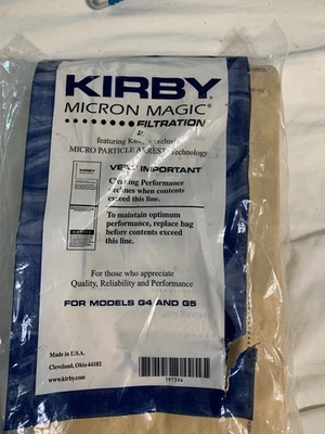 4- MICRON MAGIC KIRBY VACUUM Cleaner G3 G4 G5  Micro Particle Arrest New - Image 1 of 3