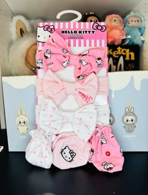 SANRIO HELLO KITTY 6 件套头带,MITTENS 女宝宝  — 第 1/2 张图片