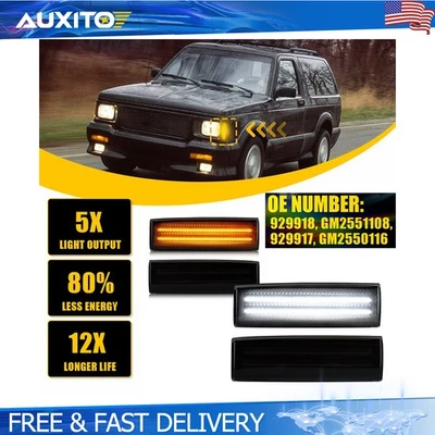 Luces LED laterales LED blancas ámbar ahumadas para Chevy S10 GMC Jimmy S15 Oldsmobile Foto 1 de 4