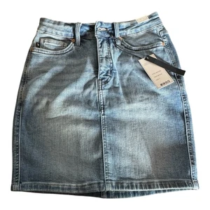 Neu mit Etikett Judy blau High Waist Mini Denim Rock Größe Small Bauchkontrolle - Bild 1 von 10