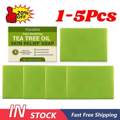 1-5X Relief Soap Bar, Loravey Tea Tree Oil Soap, Natural So aps for Healthy Skin - Image 1 of 4
