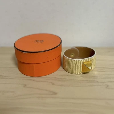 Brazalete Brazalete Cuero Hermes Medor Sin Caja Excelente Usado Rosa 2.8cm Tamaño Foto 1 de 4