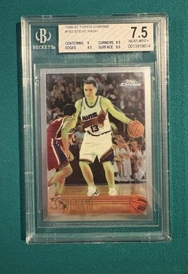 1996-97 Topps Chrome #182 Steve Nash Rookie Card RC BGS 7.5 NEAR MINT+ Suns  - Image 1 of 2