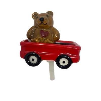 Nora Fleming MINI A220 Brown BEAR HUG Red Wagon St Jude Limited Edition RARE - Image 1 of 4