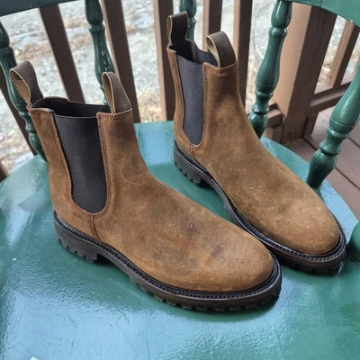 Bota Taylor Stitch The Ranch Para Hombres 8 Redwood Gamuza Encerada Chelsea Preppy Exterior Foto 1 de 4