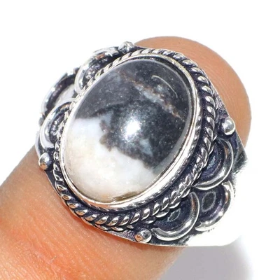 Oferta caliente Anillo de piedras preciosas enchapado en plata 925 turquesa búfalo blanco EE. UU. 10 GW Foto 1 de 3