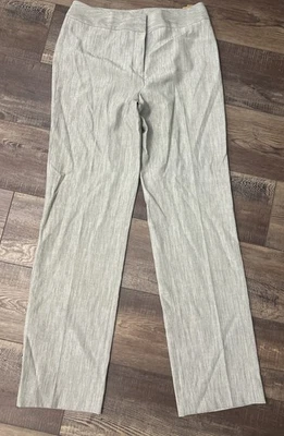 Pantalones Mariah ALEX MARIE Taupe/Marfil Frente Plano Pierna Recta Carrera Nuevos con Etiquetas Talla 6 Foto 1 de 4