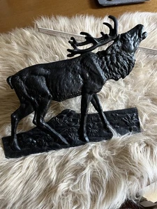 Röhrender HIRSCH GUSSWANDBILD L33/34cm - Bild 1 von 5