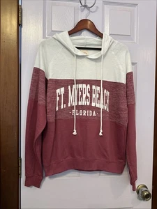 Fort Myers Strand Sweatshirt mit Kapuze Medium Damen weiß/weinrot NEU mit Etikett - Bild 1 von 7