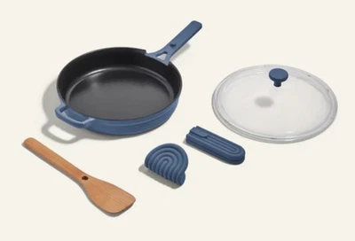Our Place Cast Iron Always Pan 10.5 Inch 8-in-1 multifunctionality Blue Salt - Image 1 of 2